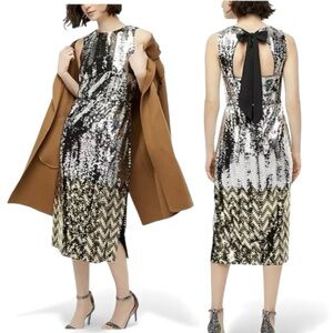 J. CREW Two-Tone Chevron Sequin Dress